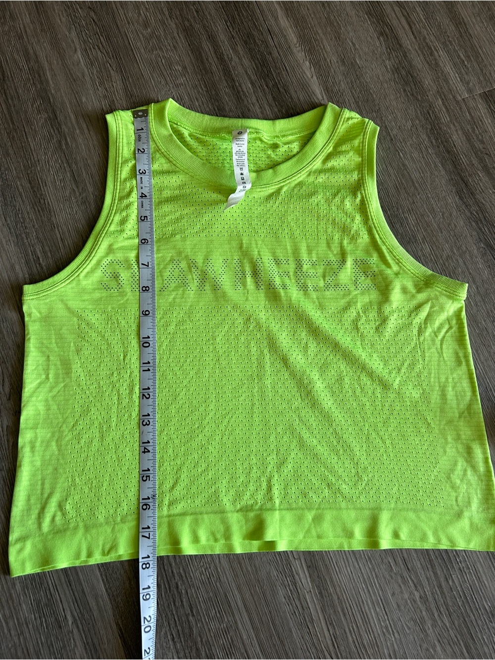 Lululemon seawheeze Neon Lime Athletic Tank Top